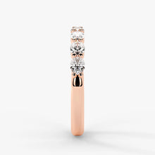 Oval Cut Lab Grown Diamond Half-Paved Wedding Band Wedding Ring in 18K Rose Gold