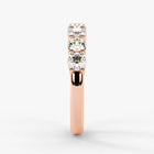Round Cut Lab Grown Diamond Half-Paved Wedding Band Wedding Ring in 18K Rose Gold