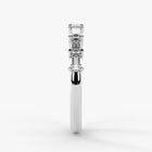 Emerald Cut Lab Grown Diamond Half-Paved Wedding Band Wedding Ring in 18K White Gold