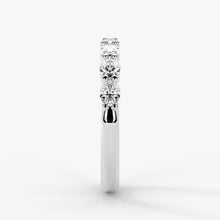 Oval Cut Lab Grown Diamond Half-Paved Wedding Band Wedding Ring in Platinum