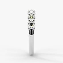 Round Cut Lab Grown Diamond Half-Paved Wedding Band Wedding Ring in Platinum