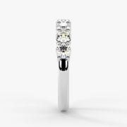 Round Cut Lab Grown Diamond Half-Paved Wedding Band Wedding Ring in 18K White Gold