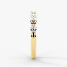 Oval Cut Lab Grown Diamond Half-Paved Wedding Band Wedding Ring in 18K Yellow Gold