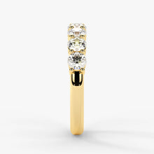 Round Cut Lab Grown Diamond Half-Paved Wedding Band Wedding Ring in 18K Yellow Gold