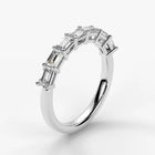 Emerald Cut Lab Grown Diamond Half-Paved Wedding Band Wedding Ring in Platinum