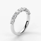 Oval Cut Lab Grown Diamond Half-Paved Wedding Band Wedding Ring in Platinum