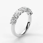 Round Cut Lab Grown Diamond Half-Paved Wedding Band Wedding Ring in Platinum