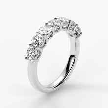 Round Cut Lab Grown Diamond Half-Paved Wedding Band Wedding Ring in Platinum