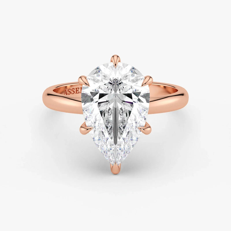 Assel-&-Co-pear-cut-lab-grown-diamond-ring-in-18K-rose-gold