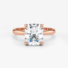 Radiant cut lab diamond engagement ring in 18K rose gold by Assel & Co