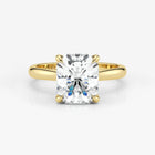 Radiant cut lab diamond engagement ring in 18K yellow gold by Assel & Co