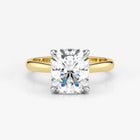 Radiant cut lab grown diamond engagement ring in two-tone 18K gold by Assel & Co