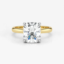 Radiant cut lab grown diamond engagement ring in two-tone 18K gold by Assel & Co