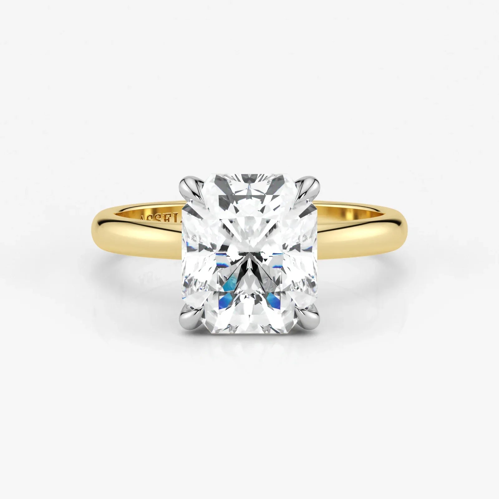 Radiant-cut-lab-grown-diamond-engagement-ring-in-two-tone-18K-gold-by-Assel-&-Co