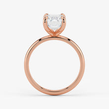 Close-Up – Emerald Cut Lab-Grown Diamond in Rose Gold Setting