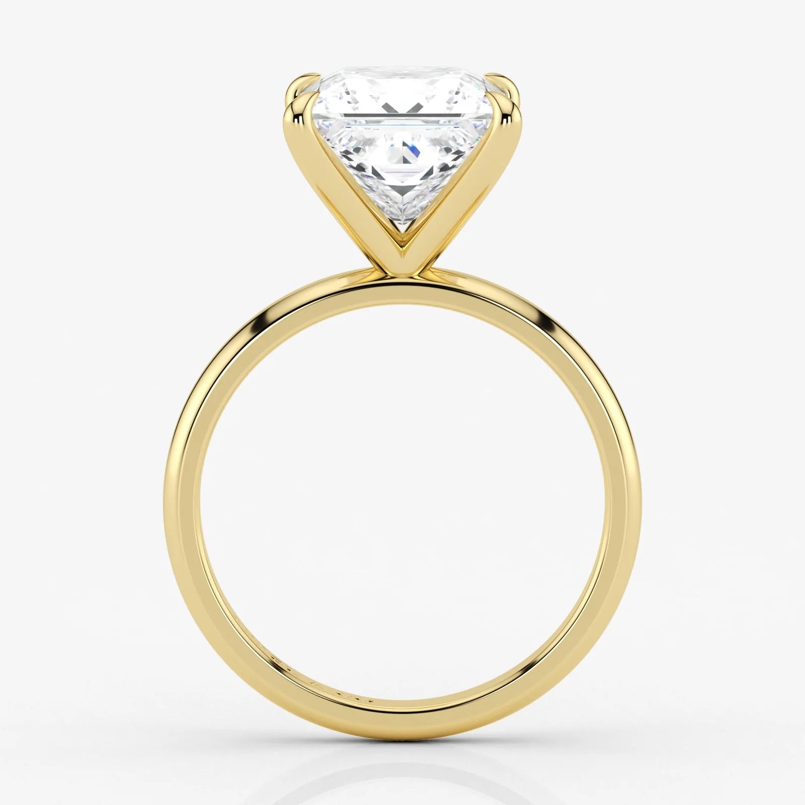 Princess Cut Lab Grown Diamond Engagement Ring in 18K Yellow Gold - Solitaire Style
