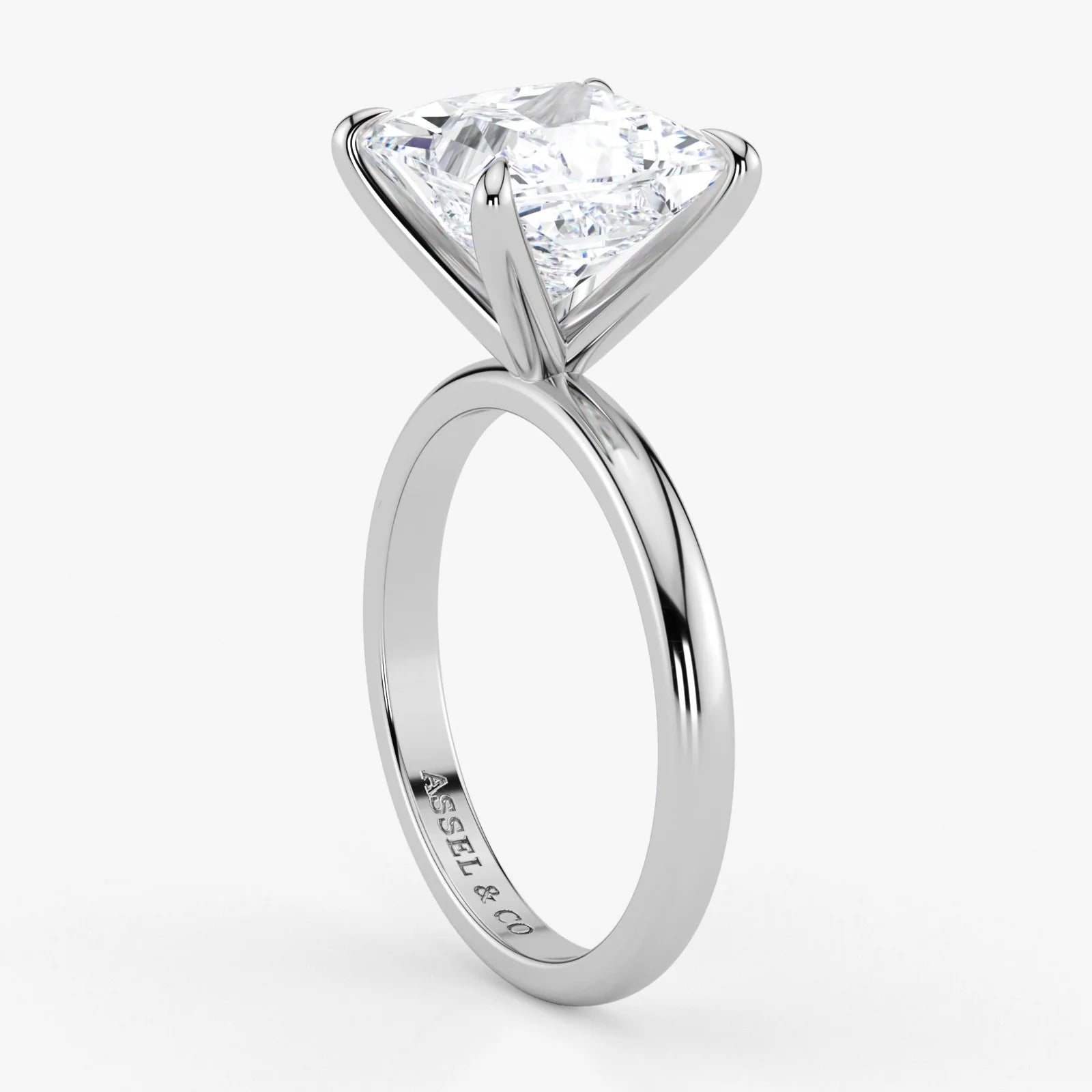 Princess Cut Lab Grown Diamond Engagement Ring in Platinum - Solitaire Style