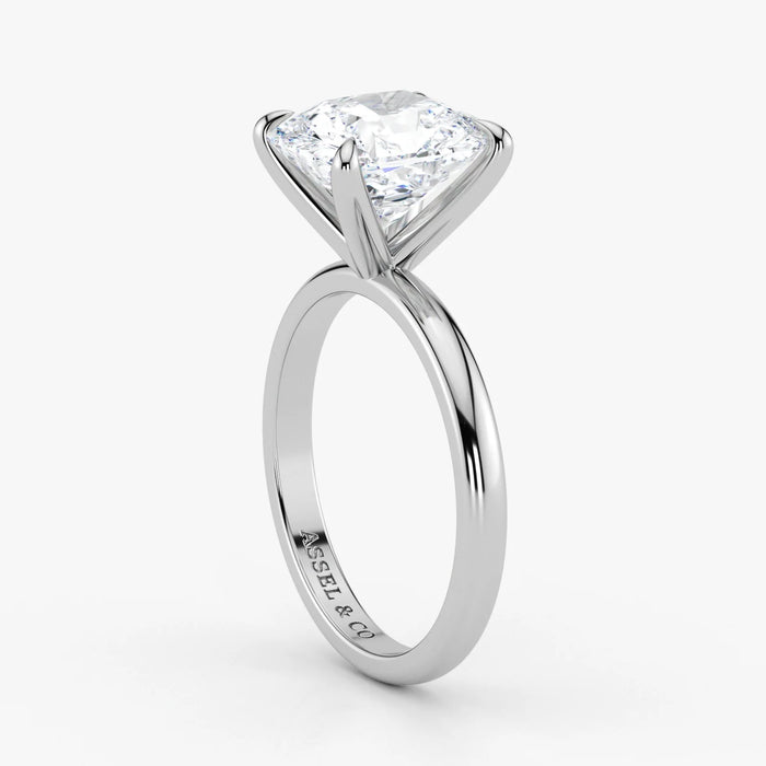 Radiant cut lab grown diamond in 18K white gold – Assel & Co
