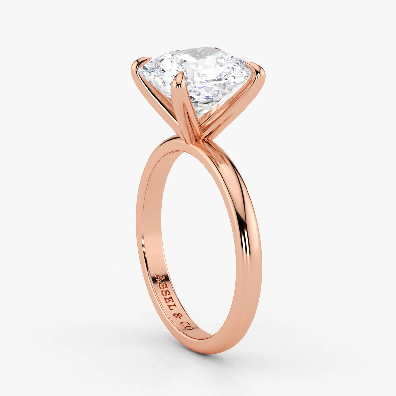 Brilliant radiant cut lab diamond in rose gold – Assel & Co