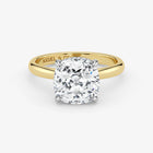 Cushion cut lab-grown diamond engagement ring in 18K gold by Assel & Co