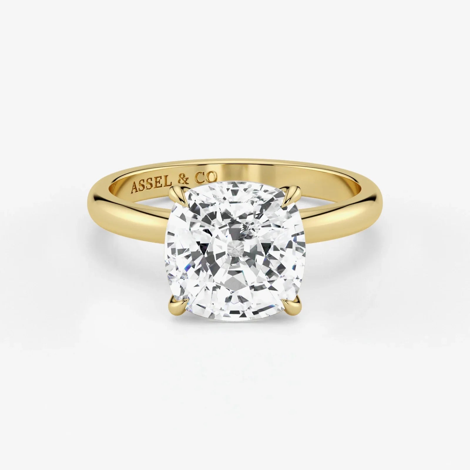 Cushion-cut-lab-grown-diamond-engagement-ring-in-18K-yellow-gold-by-Assel-&-Co
