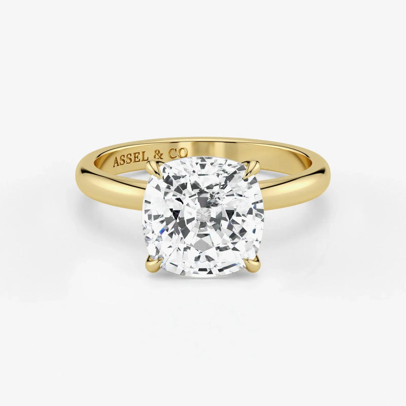 Cushion-cut-lab-grown-diamond-engagement-ring-in-18K-yellow-gold-by-Assel-&-Co