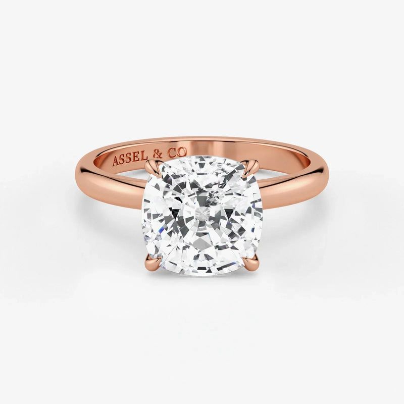 Cushion-cut-lab-grown-diamond-engagement-ring-in-18K-rose-gold-by-Assel-&-Co