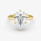 Pear-shaped lab diamond solitaire in 18K yellow gold by Assel & Co