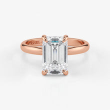 Emerald cut lab-grown diamond engagement ring in 18K rose gold by Assel & Co