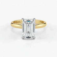 Emerald-cut-lab-grown-diamond-engagement-ring-in-yellow-and-white-18K-gold-by-Assel-&-Co