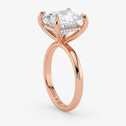 Hidden Halo marquise cut lab-grown diamond engagement ring in 18K Rose Gold