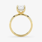Hidden Halo emerald cut lab-grown diamond engagement ring in 18K Yellow Gold