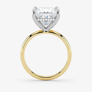 Hidden Halo marquise cut lab-grown diamond engagement ring in 18K Two-Tone Gold