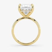 Hidden Halo marquise cut lab-grown diamond engagement ring in 18K Yellow Gold