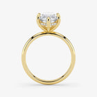 Hidden Halo marquise cut lab-grown diamond engagement ring in 18K Yellow Gold from the angle