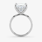 Hidden Halo marquise cut lab-grown diamond engagement ring in Platinum from the angle