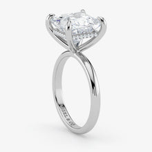 Hidden Halo marquise cut lab-grown diamond engagement ring in Platinum