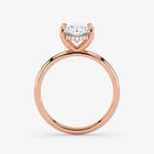 Hidden Halo oval cut lab-grown diamond engagement ring in 18K Rose Gold