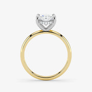 Hidden Halo oval cut lab-grown diamond engagement ring in 18K Two-Tone Gold