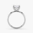 Hidden Halo oval cut lab-grown diamond engagement ring in 18K White Gold