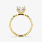 Hidden Halo oval cut lab-grown diamond engagement ring in 18K Yellow Gold