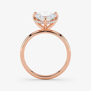 Hidden Halo pear cut lab-grown diamond engagement ring in 18K Rose Gold