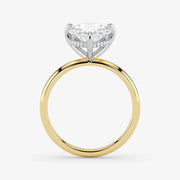 Hidden Halo pear cut lab-grown diamond engagement ring in 18K Two-Tone Gold
