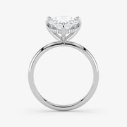 Hidden Halo pear cut lab-grown diamond engagement ring in 18K White Gold