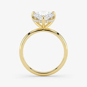 Hidden Halo pear cut lab-grown diamond engagement ring in 18K Yellow Gold
