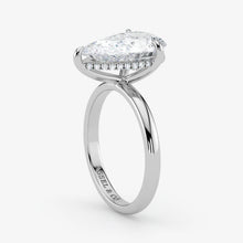Hidden Halo pear cut lab-grown diamond engagement ring in Platinum