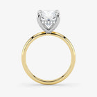 Hidden Halo radiant cut lab-grown diamond engagement ring in 18K Two-Tone Gold