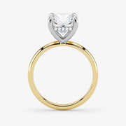 Hidden Halo radiant cut lab-grown diamond engagement ring in 18K Two-Tone Gold