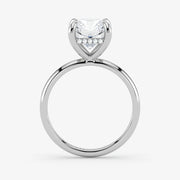 Hidden Halo radiant cut lab-grown diamond engagement ring in 18K White Gold