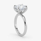 Hidden Halo radiant cut lab-grown diamond engagement ring in 18K White Gold